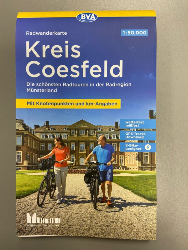 Vorderseite der Radwanderkarte "Kreis Coesfeld" des BVA