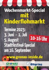 Wochenmarkt-Special: Kinderflohmarkt @ Neustraße, 48599 Gronau