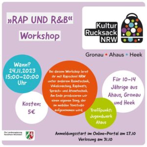 RAP UND R&B - Workshop @ Treffpunkt: Jugendwerk Ahaus