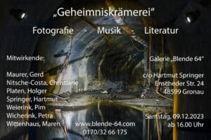 Geheimniskrämerei - Fotografie-Musik-Literatur @ Galerie "Blende 64" c/o Hartmut Springer | Gronau (Westfalen) | Nordrhein-Westfalen | Deutschland