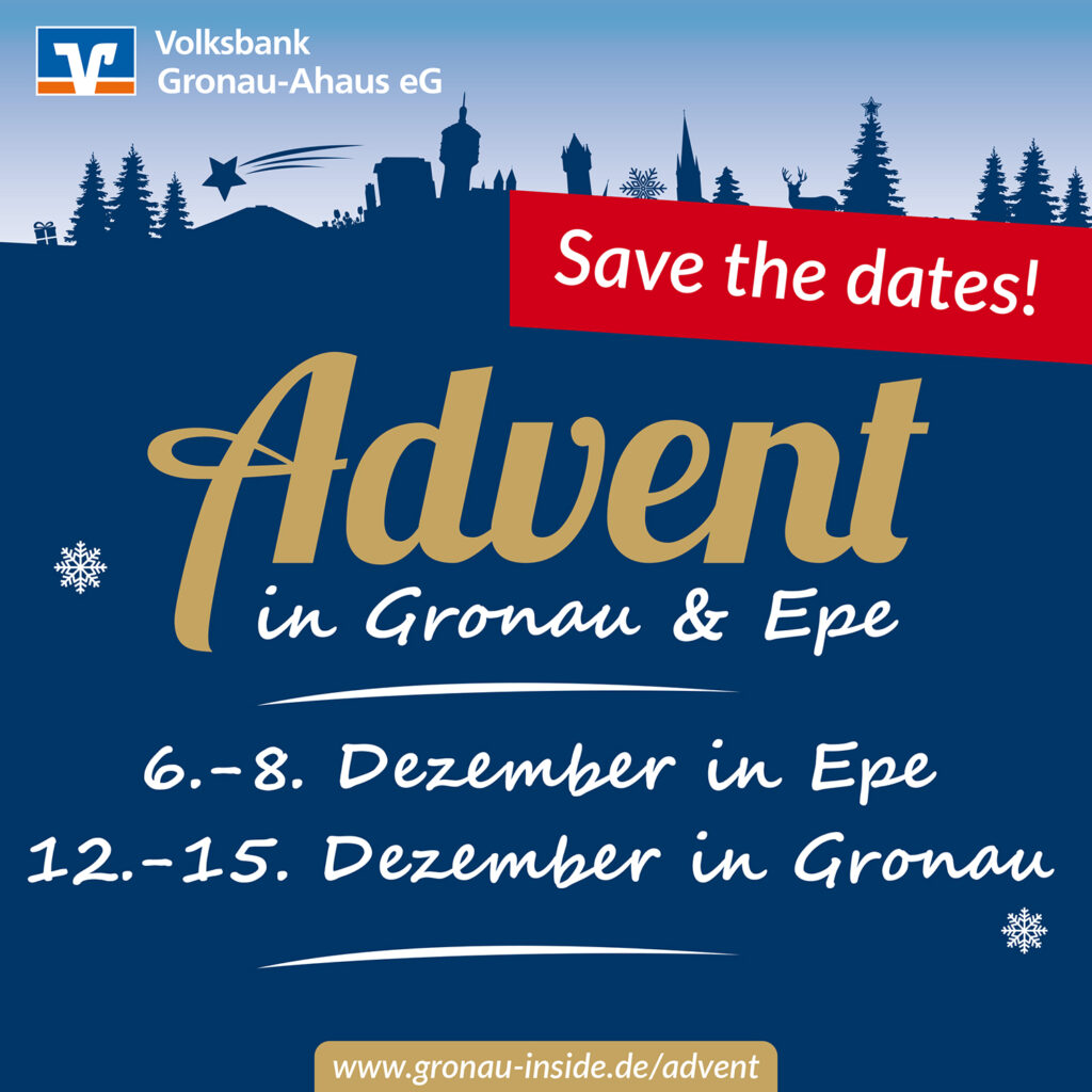 Advent in Gronau & Epe. Save the dates.