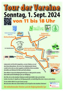 Infoflyer Tour der Vereine am Sonntag, 1. September 2024 von 11 Uhr bis 18 Uhr