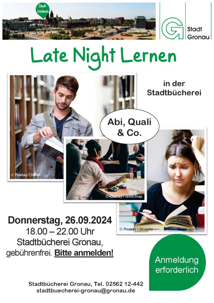 Late Night lernen in der Stadtbücherei Gronau