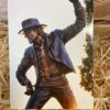 Eine Postkarte mit dem Motiv der Udo-Lindenberg-Statue aus Gronau