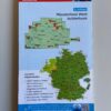 Das Bild zeigt die Rückseite einer gedruckten Fahrradkarte. Die Karte ist für die Region „Münsterland West – Achterhoek“, was ein Gebiet an der Grenze zwischen Deutschland (NRW, Münsterland) und den Niederlanden (Region Achterhoek) beschreibt.
