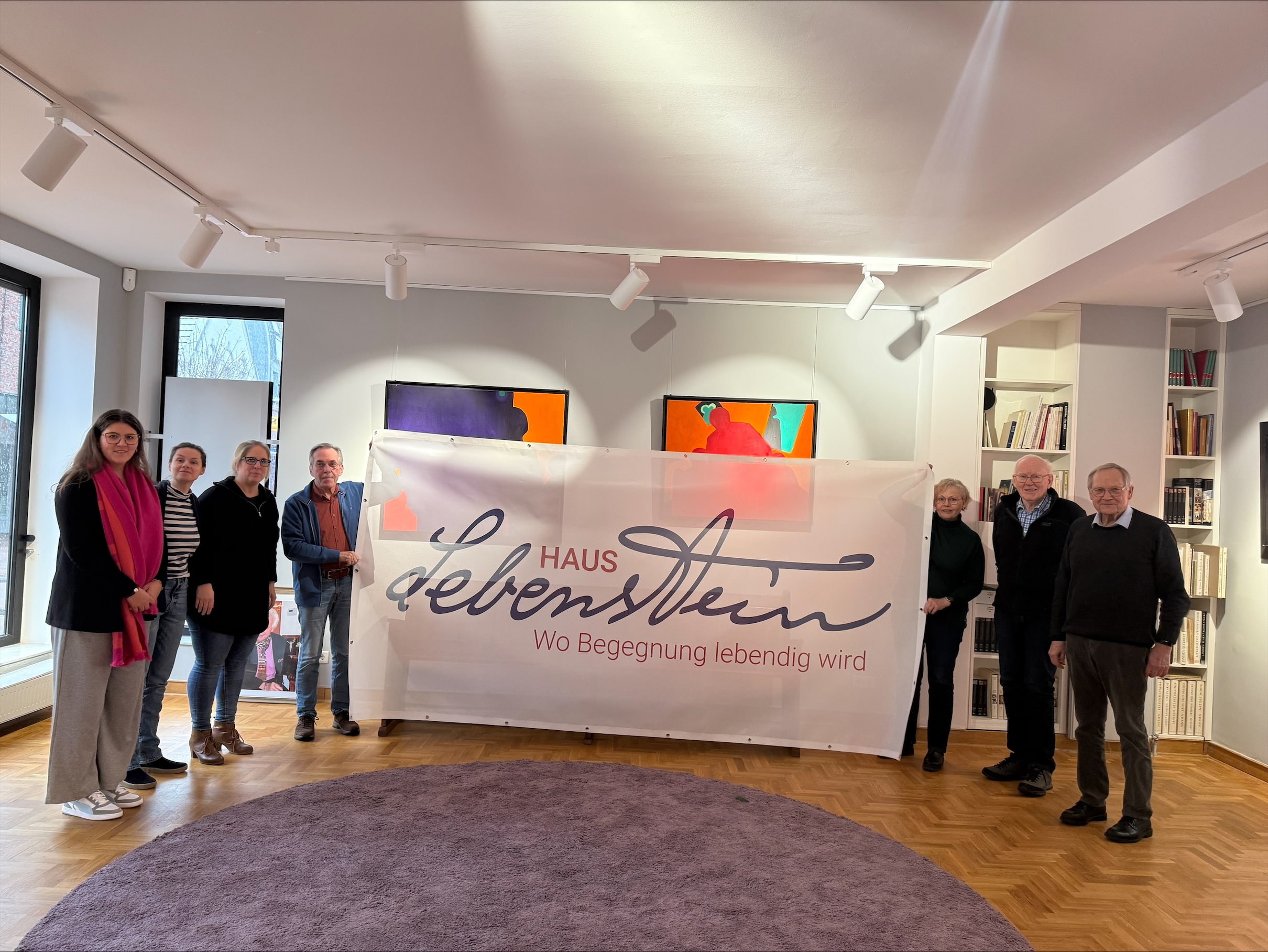 Banner 09.01.2025, v.l. Luana Dörrken, Cordula Sandmann, Britta Drewitz, Rudolf Nacke, Ulla Könneman-Krabbe, Heinz Krabbe