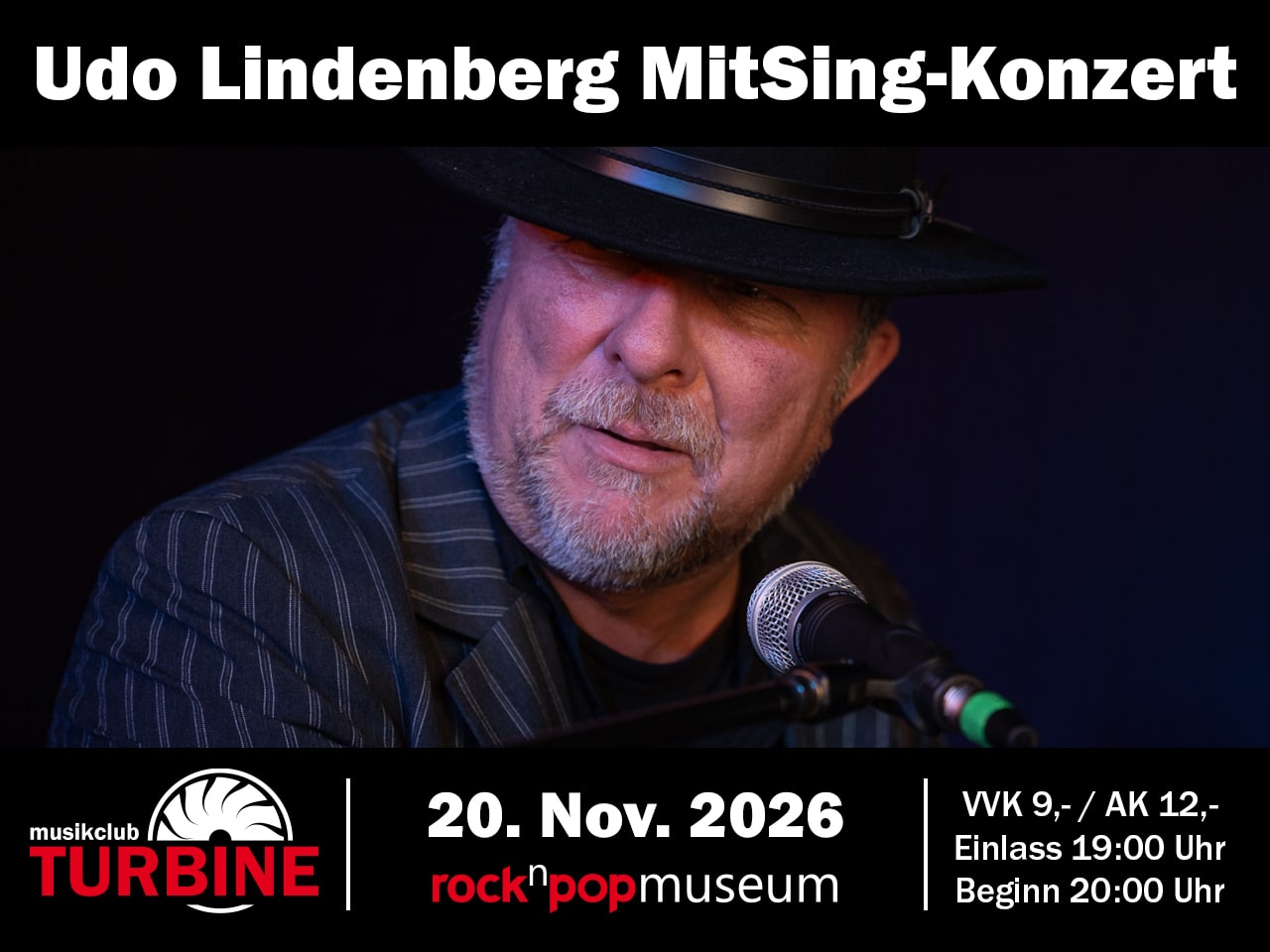 Grafik vom Mitsing Konzert zu Udo Lindenberg am 20.11.2026