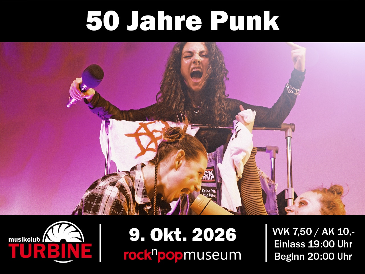 Grafik für die Veranstaltung 50 Jahre Punk am 09.10.2026