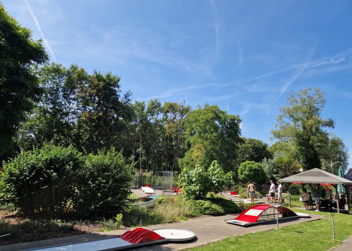 The picture shows a mini-golf course.