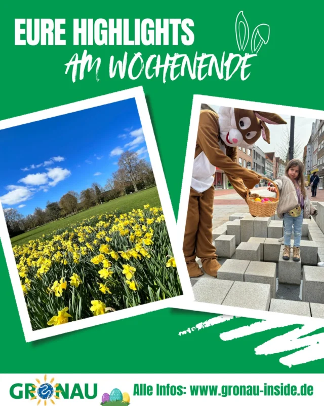 Langes Osterwochenende & es gibt einiges zu erleben: Der Osterhase kommt in die Gronauer Innenstadt, ihr könnt kreativ werden oder mit der ganzen Familie das Osterfeuer besuchen. 🔥🐰

Das @rocknpopmuseum ist an allen Feiertagen am Wochenende ebenfalls für euch geöffnet. 😊

Wir wünschen ein schönes Wochenende & frohe Ostern. 🐰💚

#gronau #gronauinside #rocknpopmuseum #epe #ostern #easter #highlights #wochenendtipps